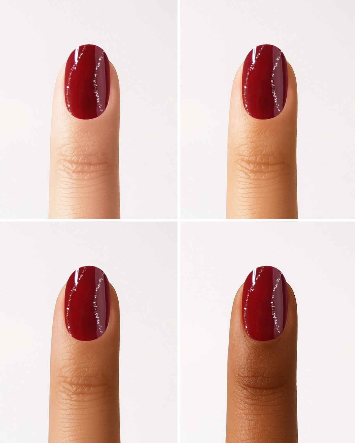 Red Glitter Swirl UV Gel Strips