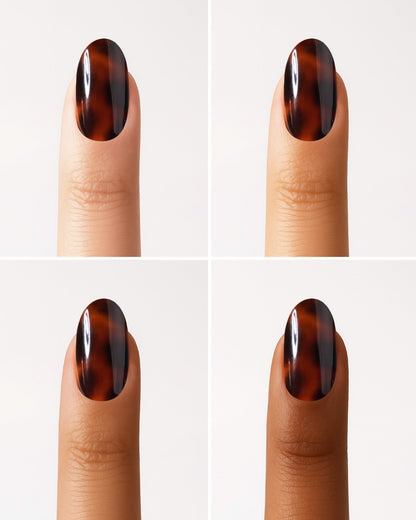 Mosaic Amber Medium Round Soft Gel Press Ons