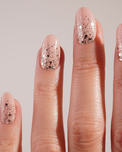 Gold Glitter Ombre UV Gel Strips