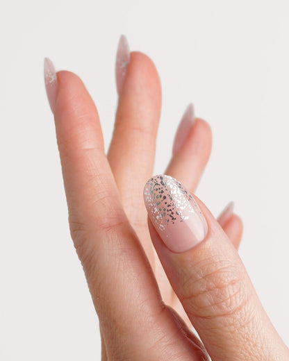 Silver Glitter Ombre UV Gel Strips