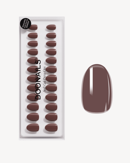 Cafe Noir Short Round Soft Gel Press Ons