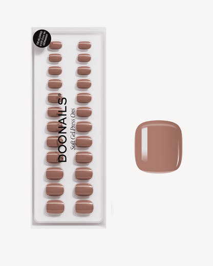 Espresso Ultra Short Square Soft Gel Press Ons