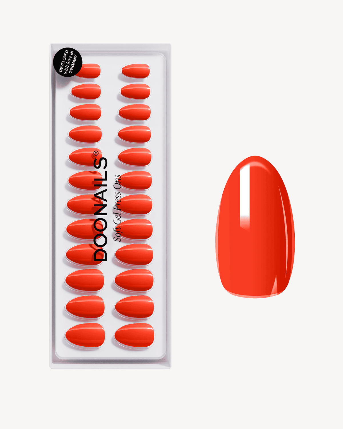 On Fire Short Almond Soft Gel Press Ons