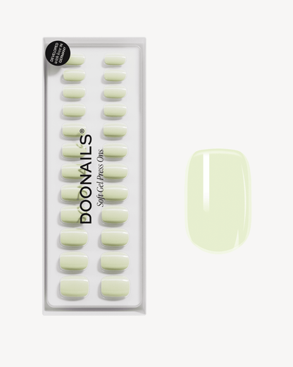 Pistachio Short Square Soft Gel Press Ons