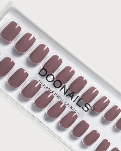 Silent Night Mauve Short Square Soft Gel Press Ons