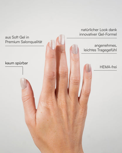 Champagne Cat Eye Extra Short Square Soft Gel Press Ons
