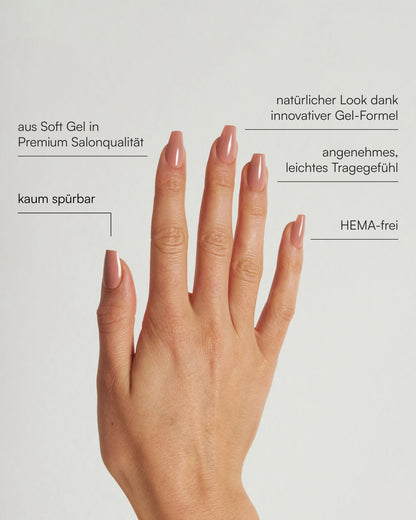 Espresso Short Coffin Soft Gel Press Ons