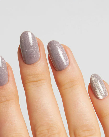 Grey Cat Eye Medium Round Soft Gel Press Ons