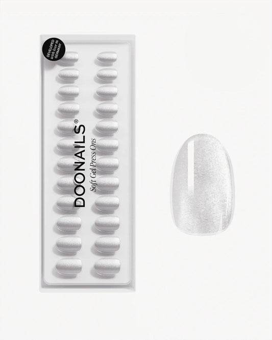 White Cat Eye Short Round Soft Gel Press Ons