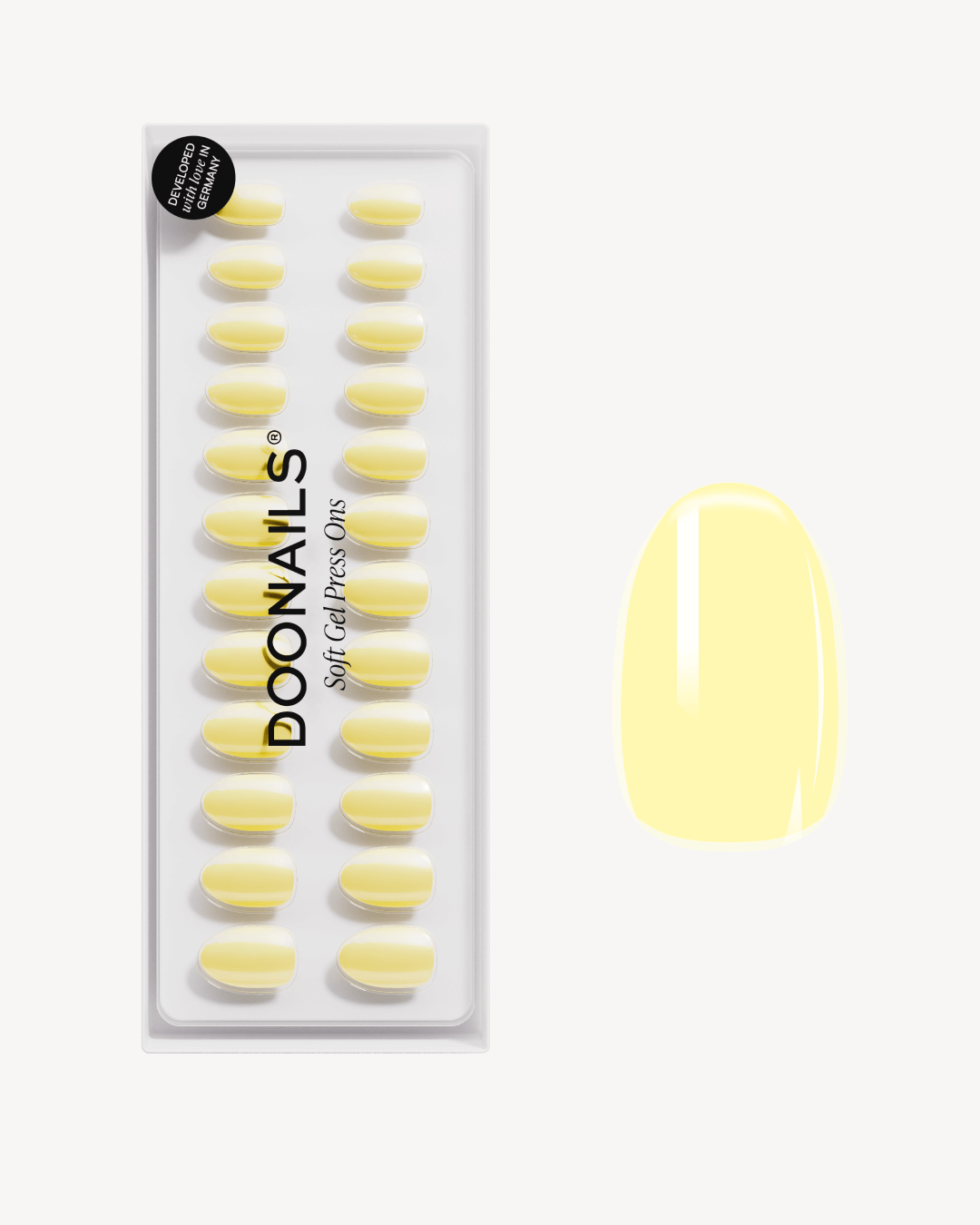 Lemon Sorbet Short Round Soft Gel Press Ons