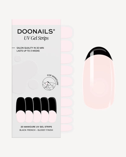 Black French UV Gel Strips