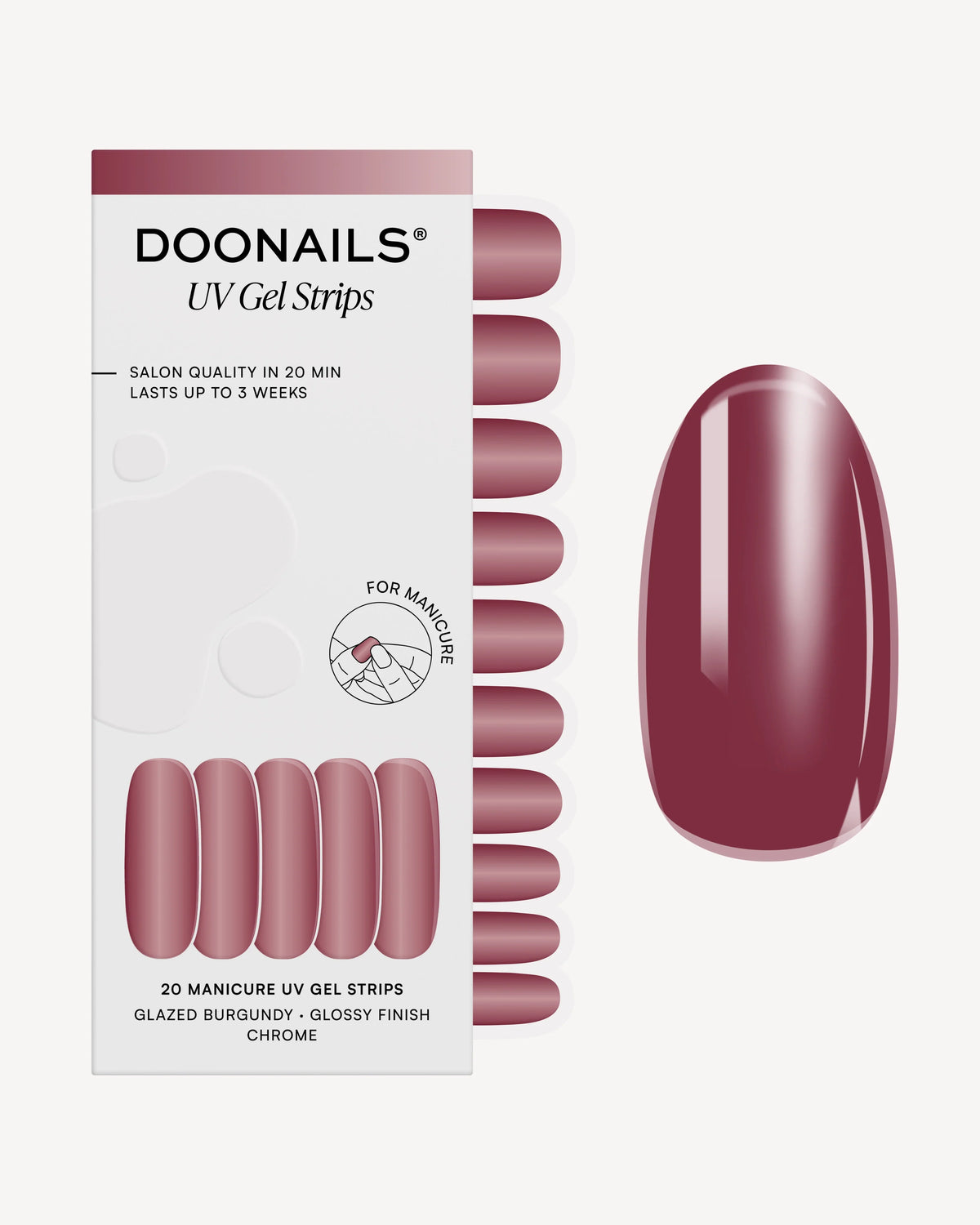Glazed Burgundy UV Gel Strips