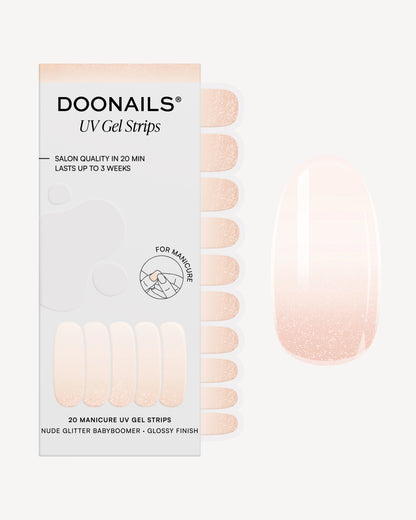 Nude Glitter Babyboomer UV Gel Strips