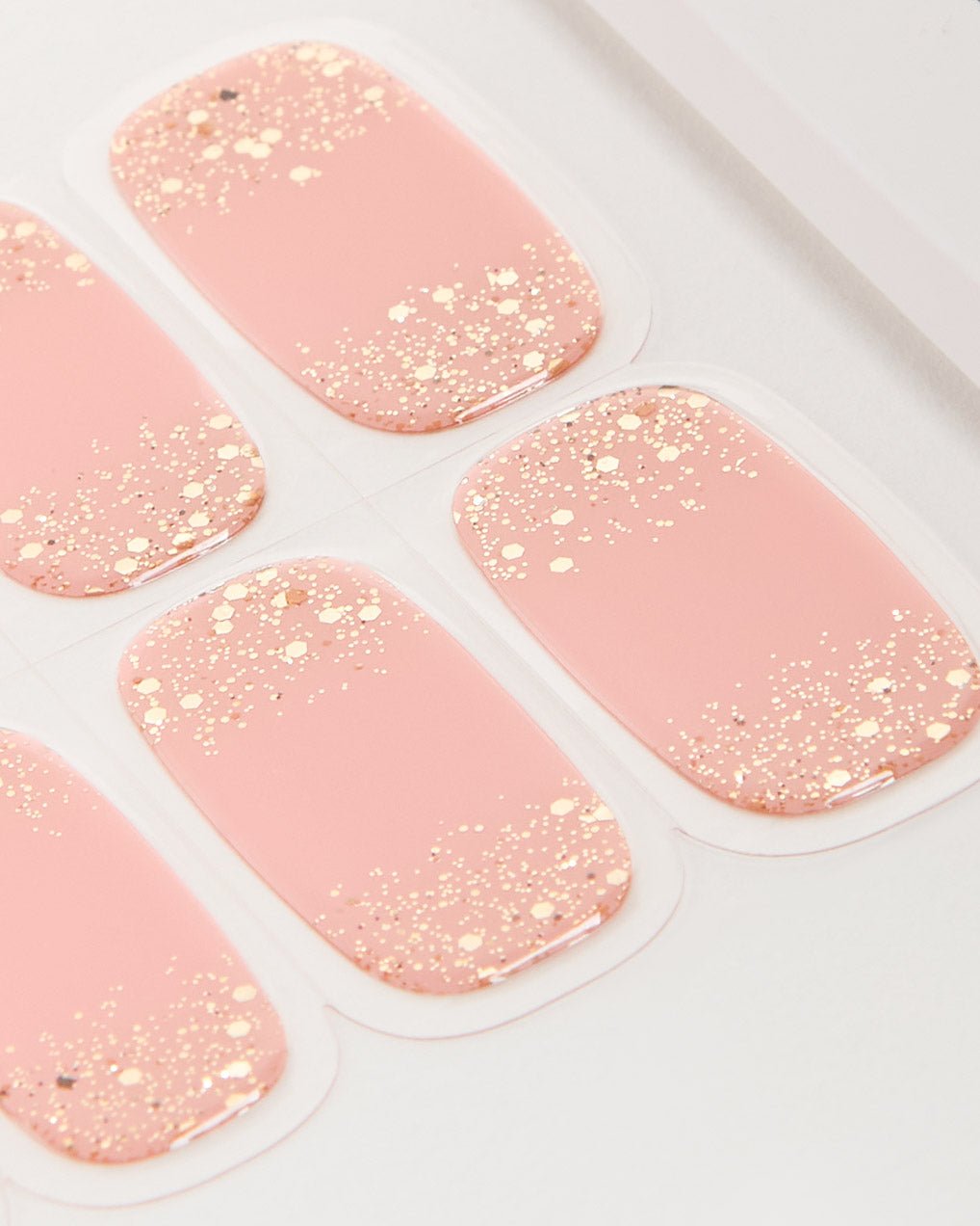 Gold Glitter Ombre UV Gel Strips