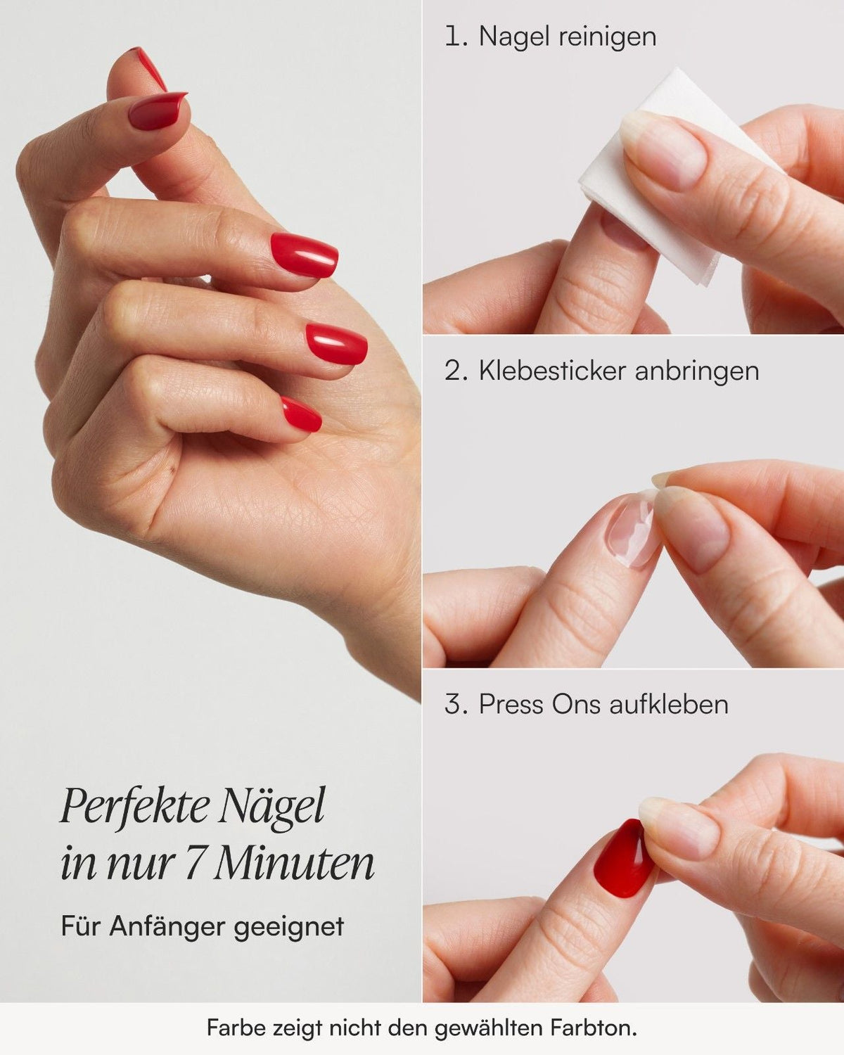 Rose Red Ultra Short Square Soft Gel Press Ons