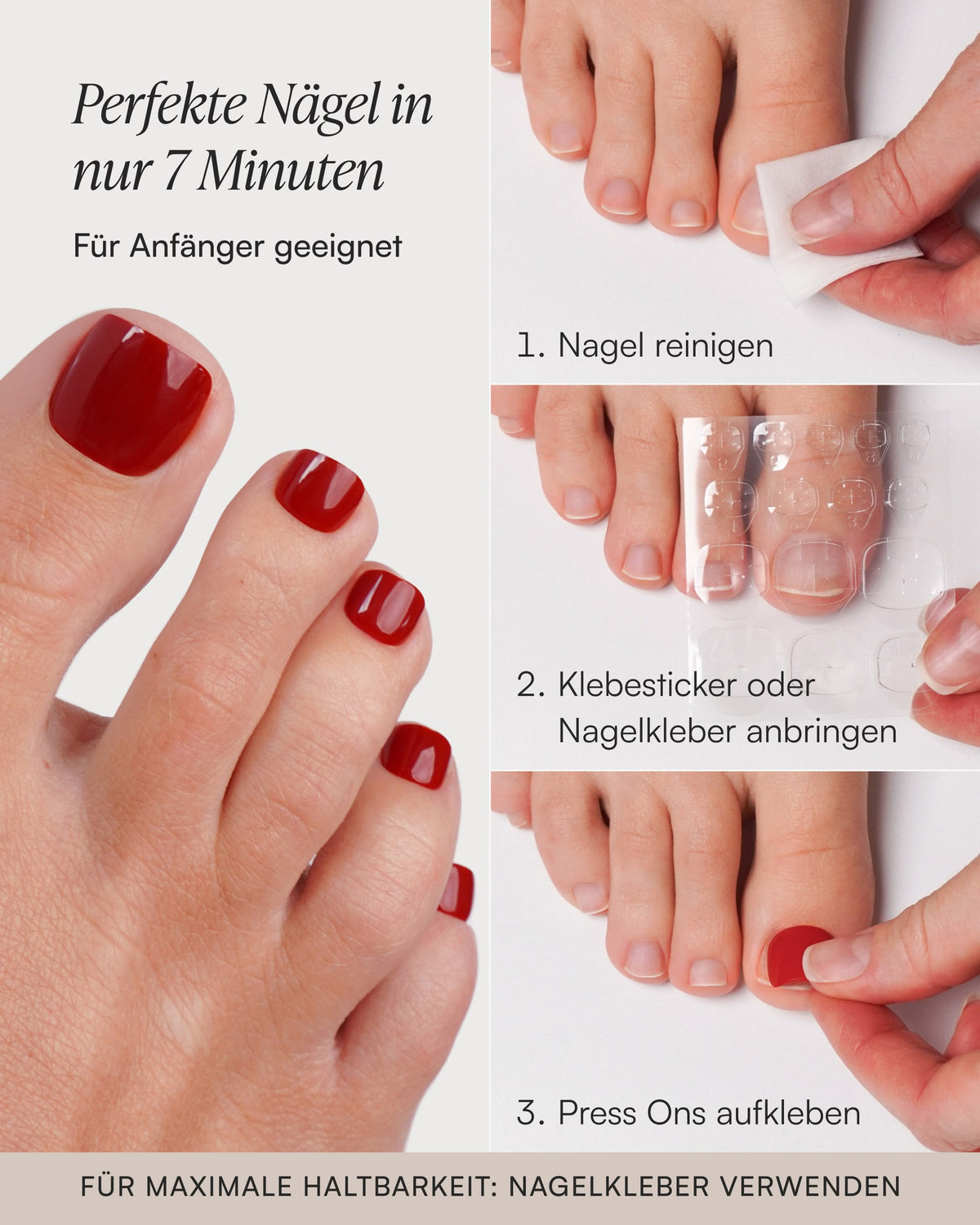 Sunset Coral Pediküre Soft Gel Press Ons
