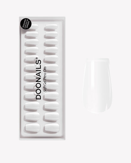 Snow White Short Coffin Soft Gel Press Ons